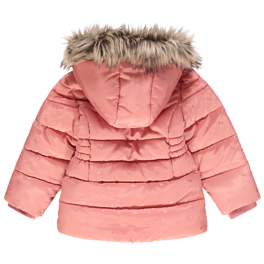 Doudoune motifs et capuche amovible pour enfant fille