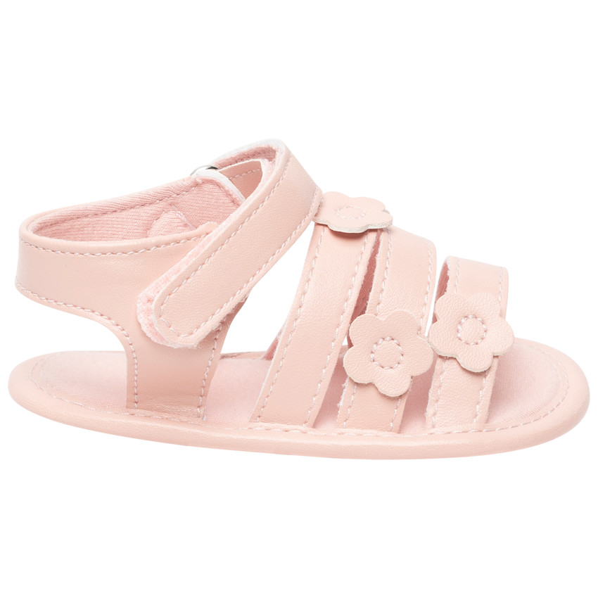 Sandales velcro avec patch fleurs pour bébé fille