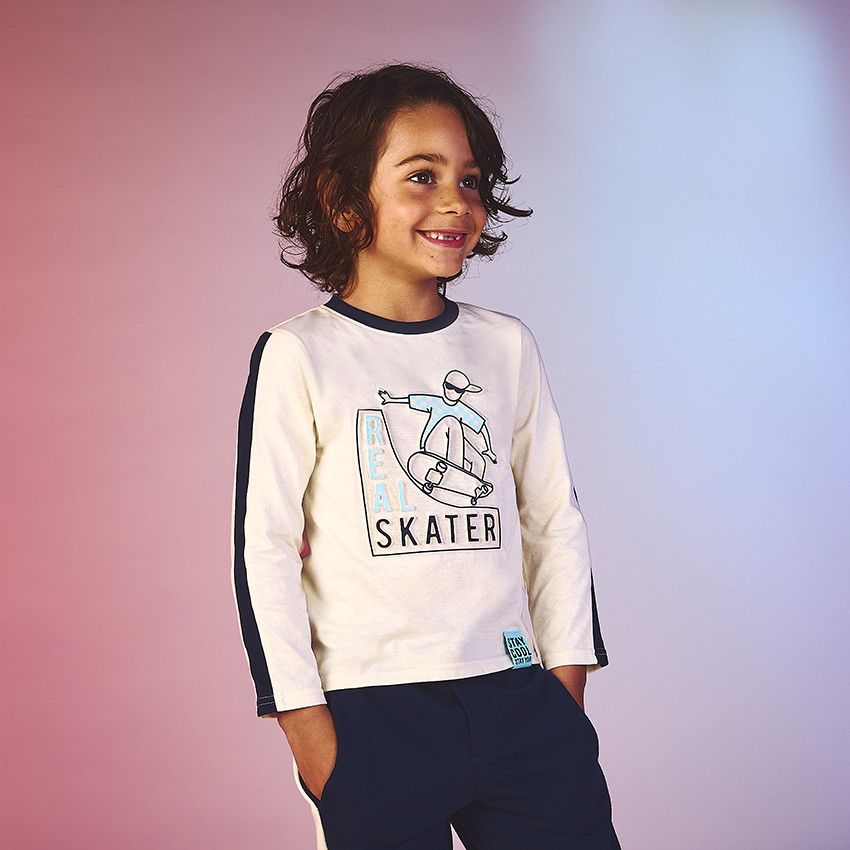 T-shirt manches longues à print fantaisie skate pour garçon 