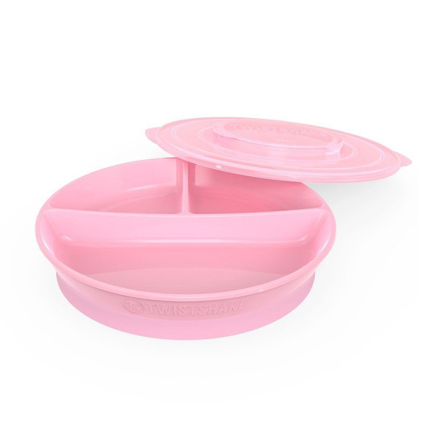 Twistshake - Assiette compartimentée 6+ mois - Rose Pastel - Rose