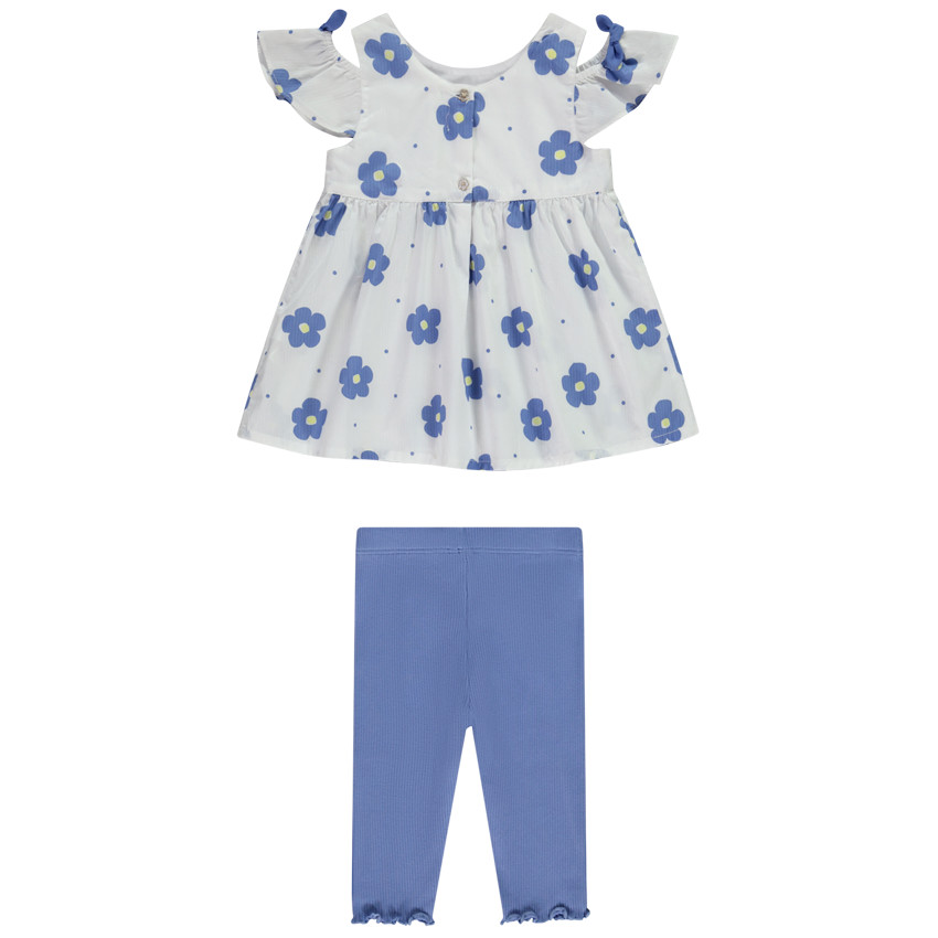 Ensemble corsaire + tunique à imprimé fleuri pour bébé fille 