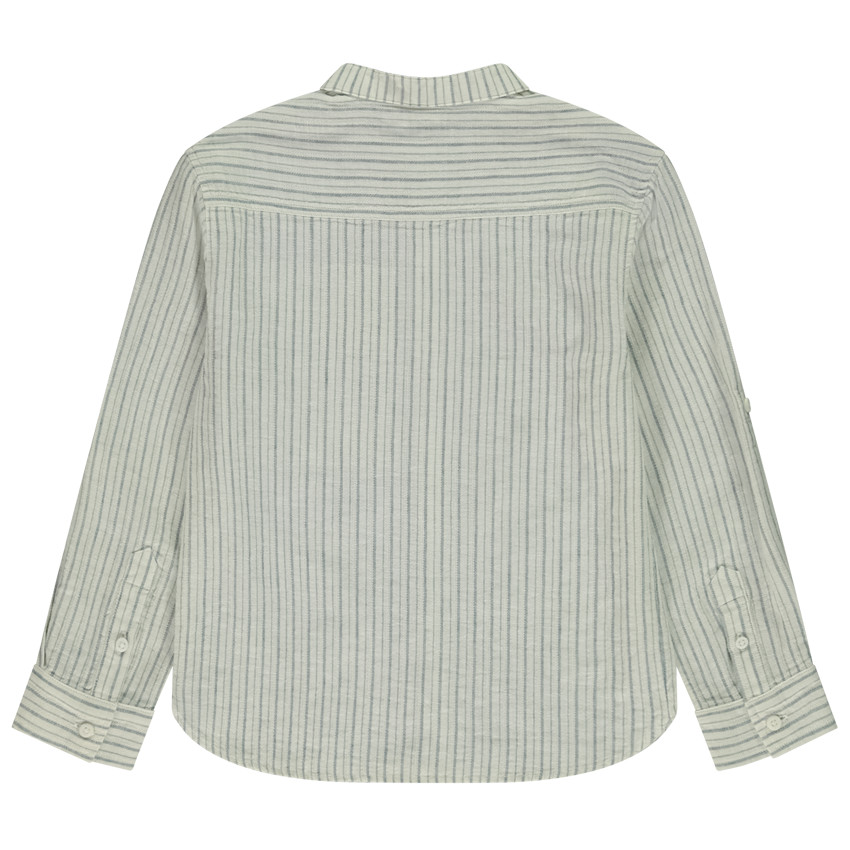 Chemise manches longues retroussables et rayée pour garçon 
