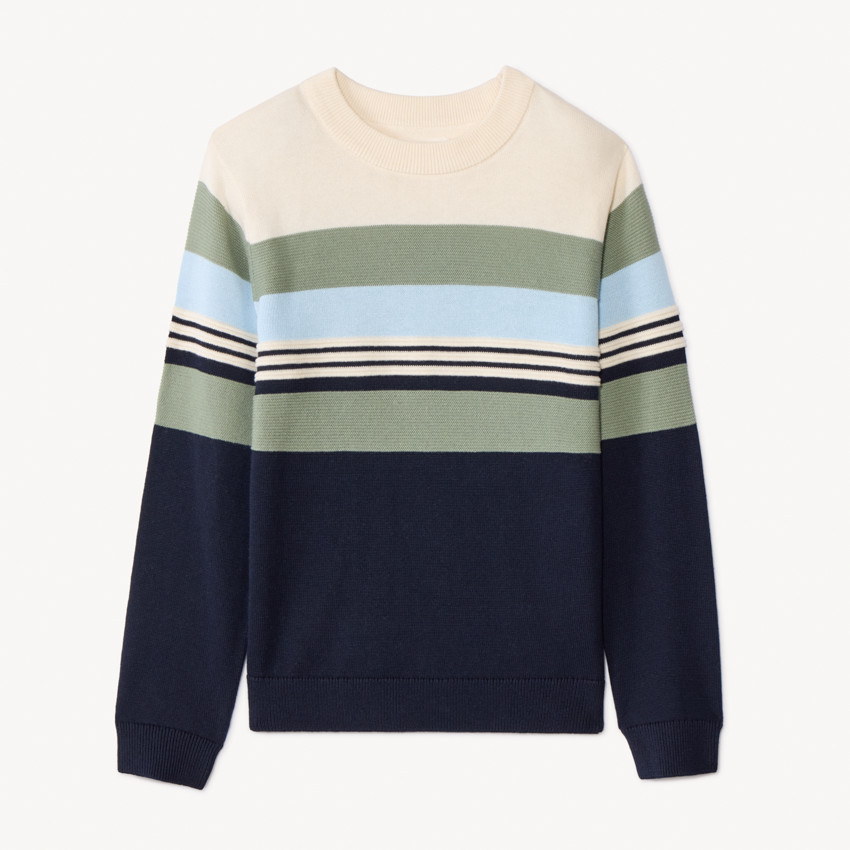 Pull en tricot fantaisie effet color block pour garçon 