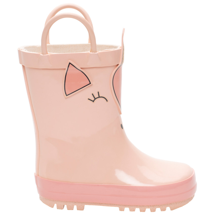 bottes de pluie à anses motif licorne pour enfant fille - rose clair