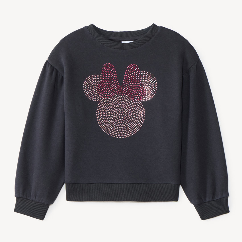 Sweat fille en molleton strass Minnie Disney 