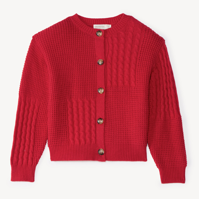 Gilet fille en tricot fantaisie
