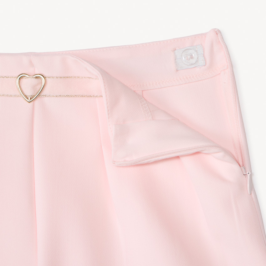 Short en twill uni avec ceinture en tissu pour fille 