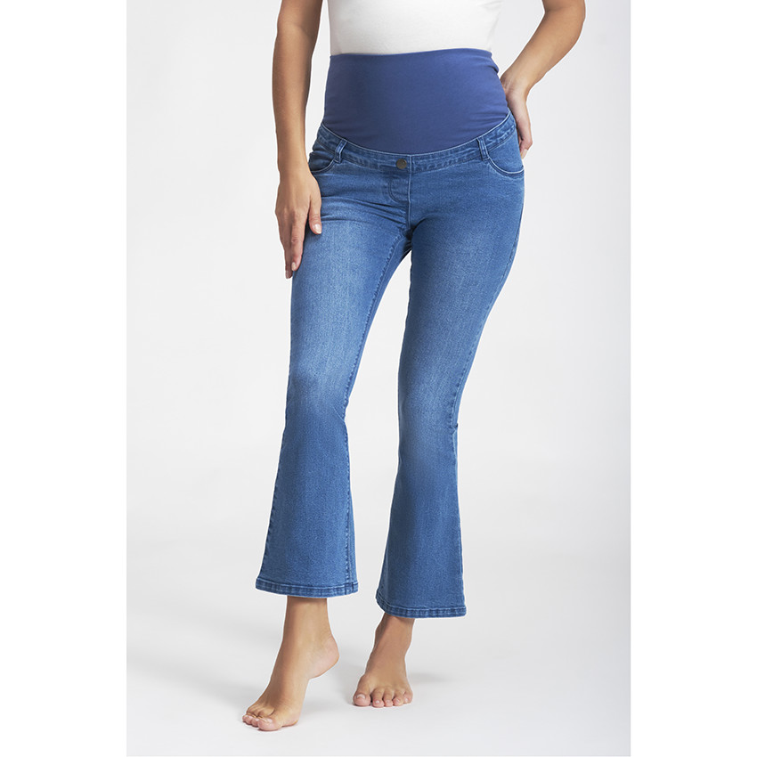 Jean de grossesse flare avec bandeau haut 