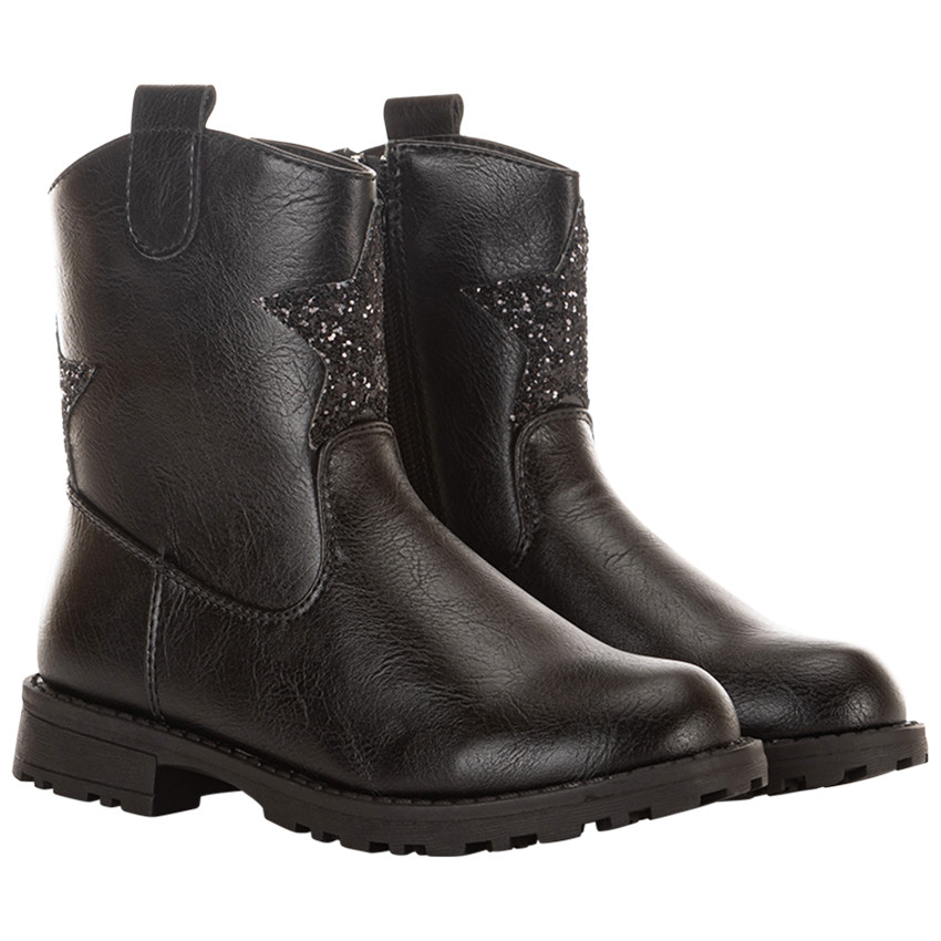Bottines style cowboy avec étoiles strass pour fille 
