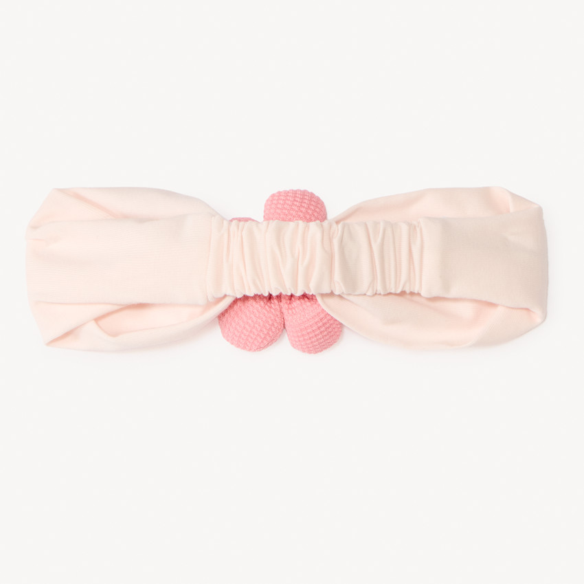 Bandeau en jersey avec fleurs 3D pour bébé fille 