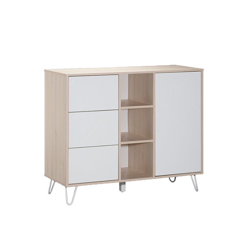 Commode 1 porte + 3 tiroirs + 3 niches - Happy 