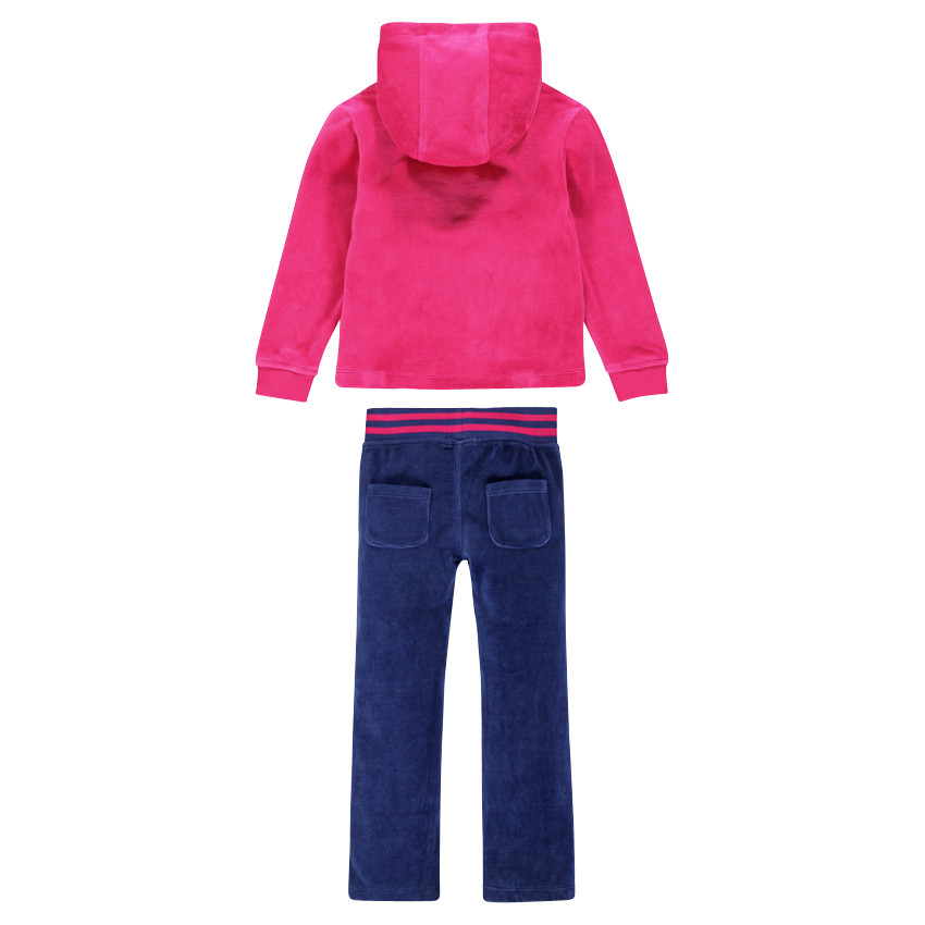 Ensemble de jogging en velours fushia et bleu marine 