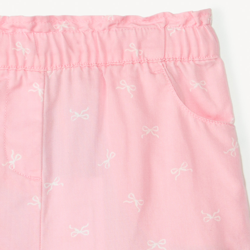 Short en sergé imprimé fantaisie pour bébé fille 