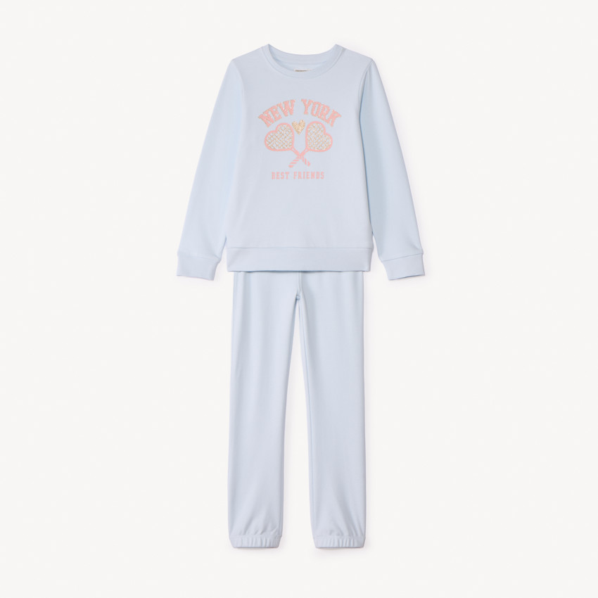 Ensemble jogging molleton à print pailleté pour fille