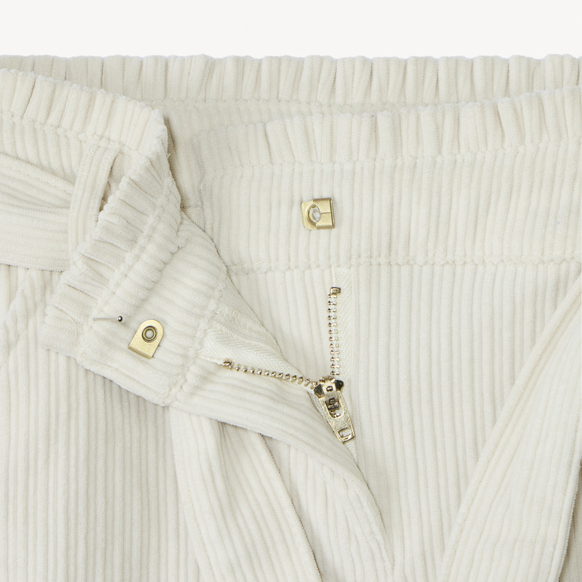 Pantalon palazzo en velours côtelé et ceinturé pour fille 