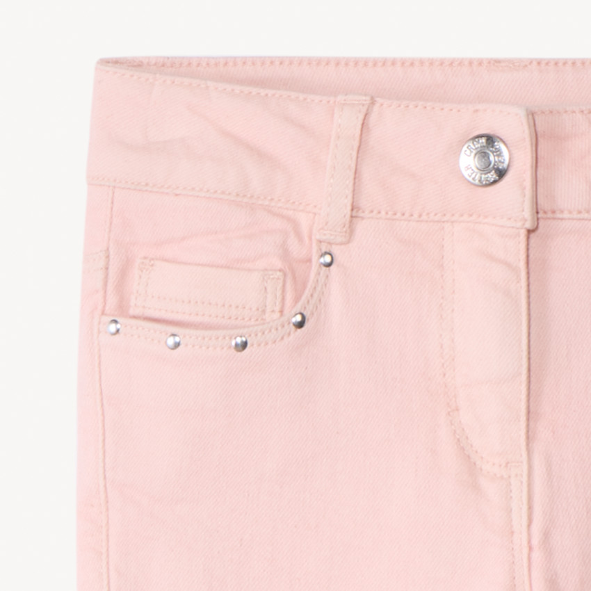Jean slim uni à rivets pour fille 
