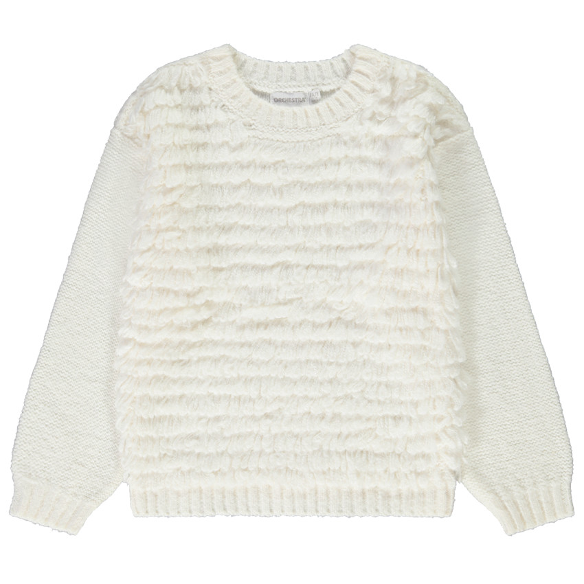 Pull en tricot effet fourrure oversize pour fille 