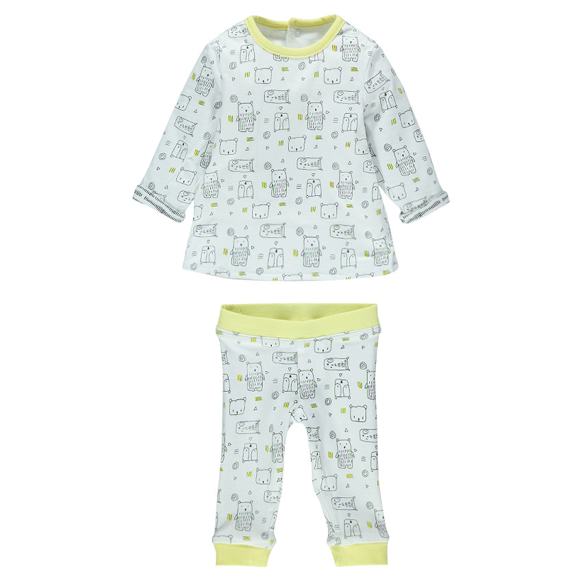 Ensemble réversible en jersey print oursons 