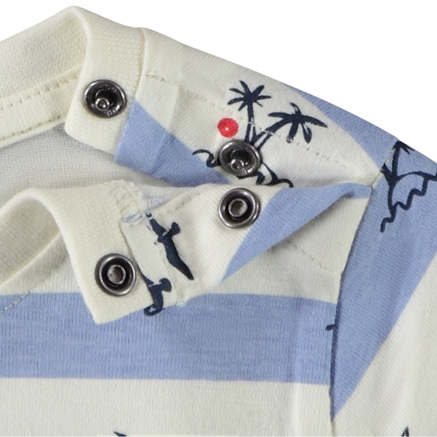 T-shirt manches courtes rayé à imprimé marin pour bébé garçon 