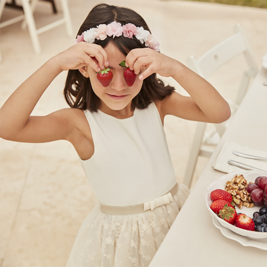 Robe effet 2-en-1 avec dos nu en forme de cœur pour fille 