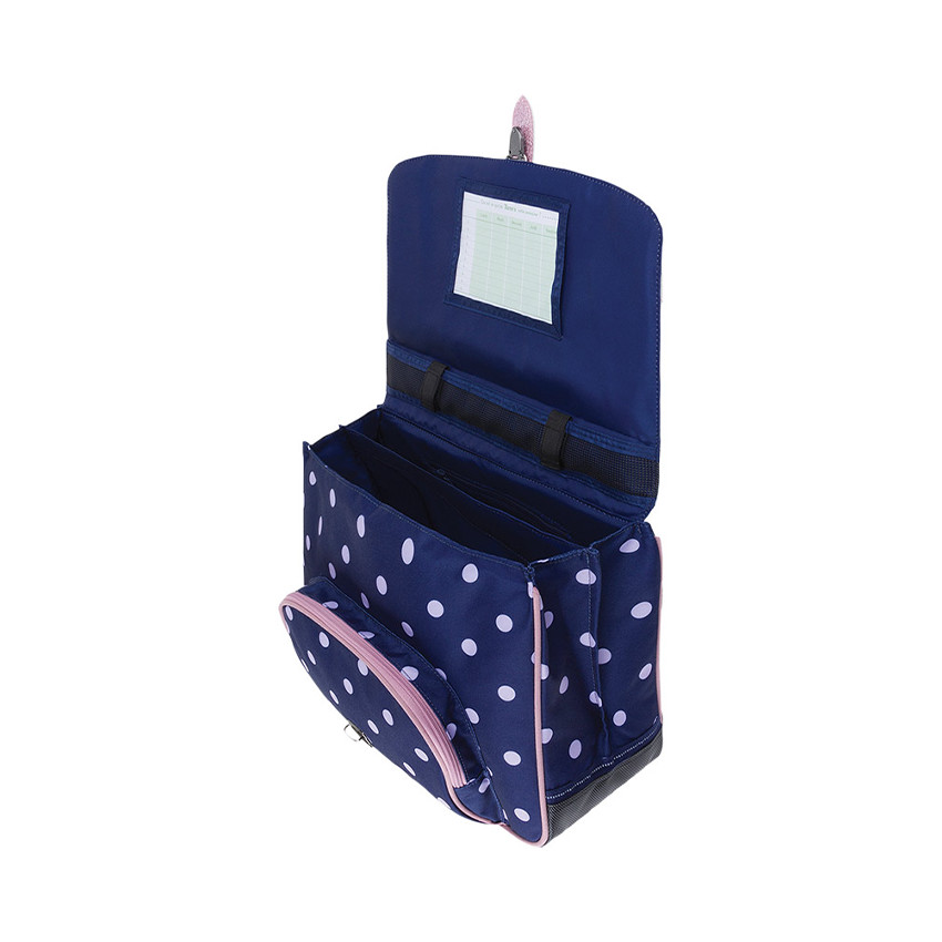 Cartable Romy à pois bleus 38 cm 