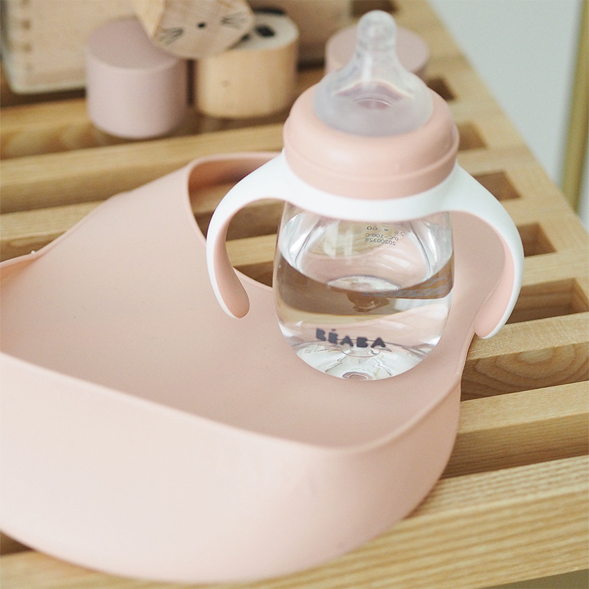Set de 2 bavoirs en silicone - Light Mist / Old Pink 