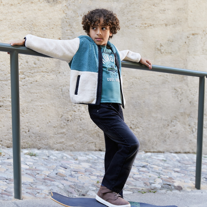 Veste sherpa à capuche garçon 