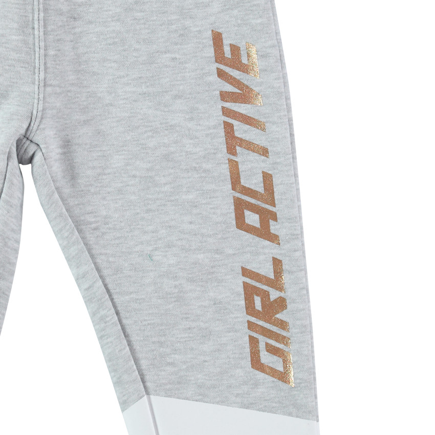 Pantalon de jogging en molleton à bandes et inscription pour enfant fille 