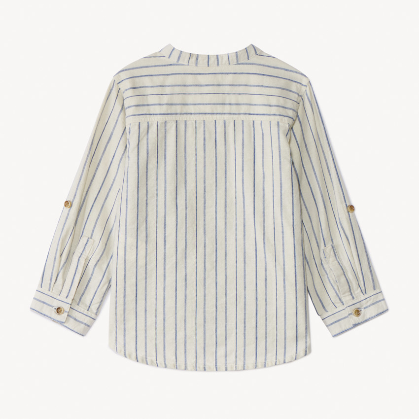 Chemise rayée à manches longues rétractables pour bébé garçon 