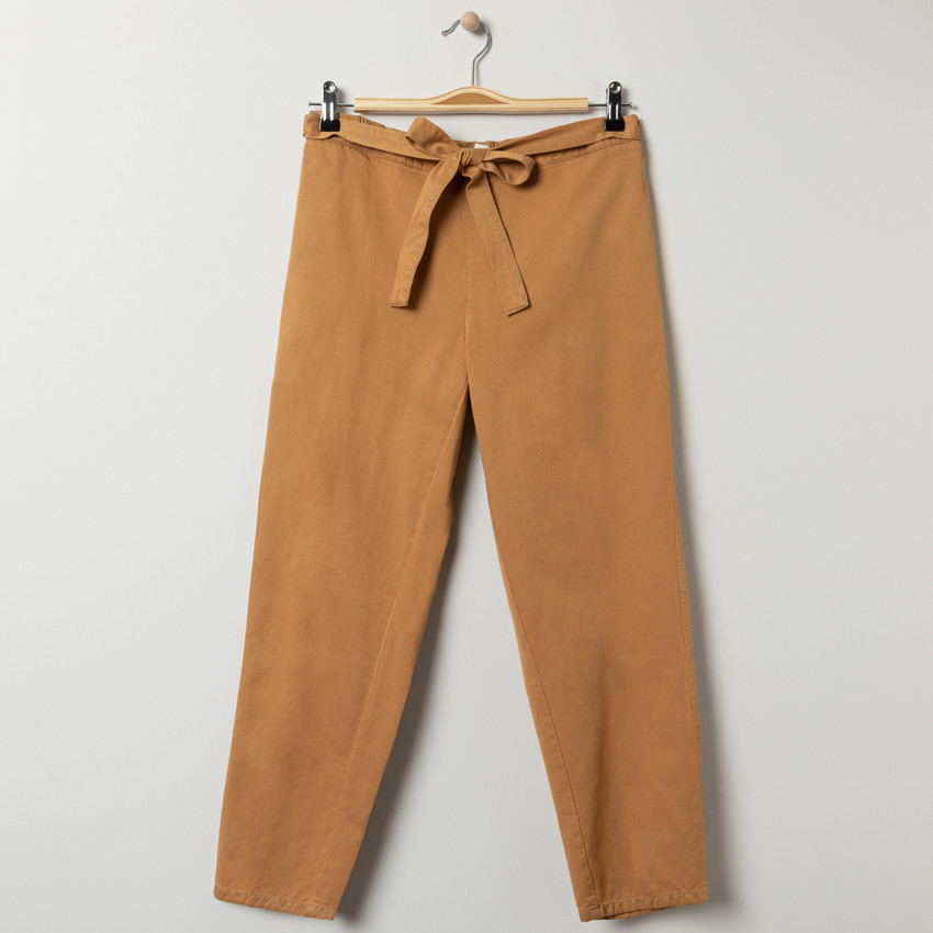 Pantalon de grossesse fluide moutarde taille basse 