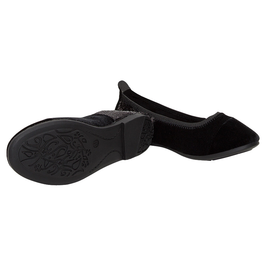 Ballerines noires en velours et sequins 
