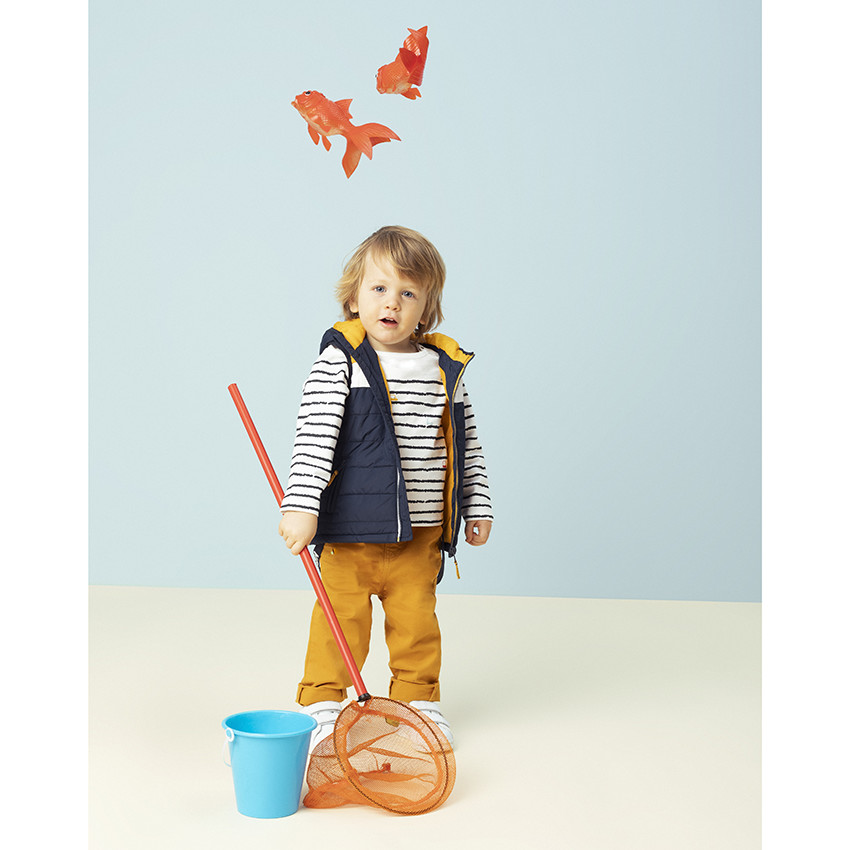 Doudoune sans manches à capuche et poches zippées 