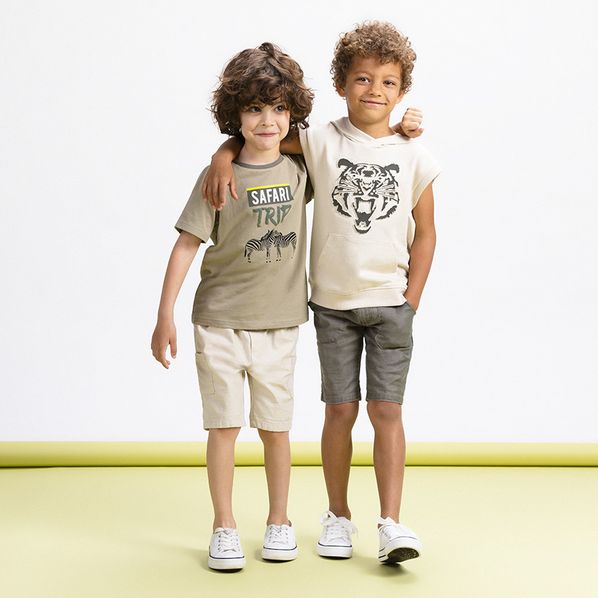 Bermuda cargo en coton et lin pour garçon 