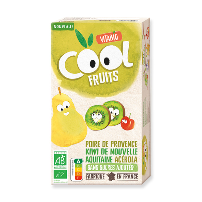Gourde sucrée Cool Fruits poire et kiwi 90 g 