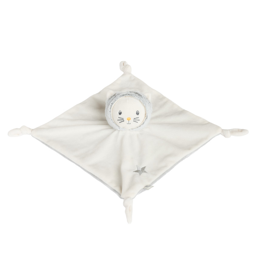Doudou plat en velours chat 
