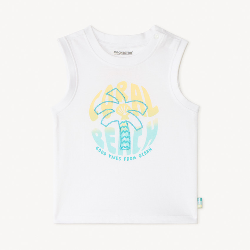 Débardeur en jersey broderie palmier pour bébé garçon 