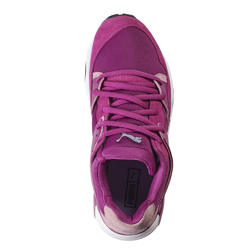 PUMA - Baskets basses coloris violet à lacets élastiqués du 28 au 35 