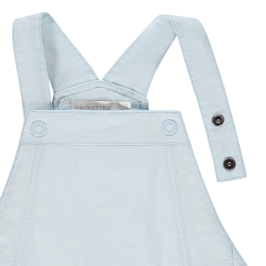 Salopette courte en toile unie pour bébé garçon 