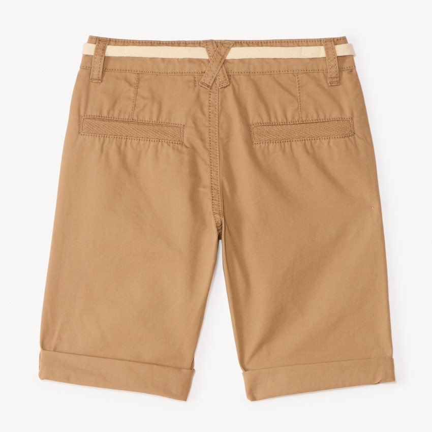 Bermuda uni en toile avec ceinture lacet pour garçon  