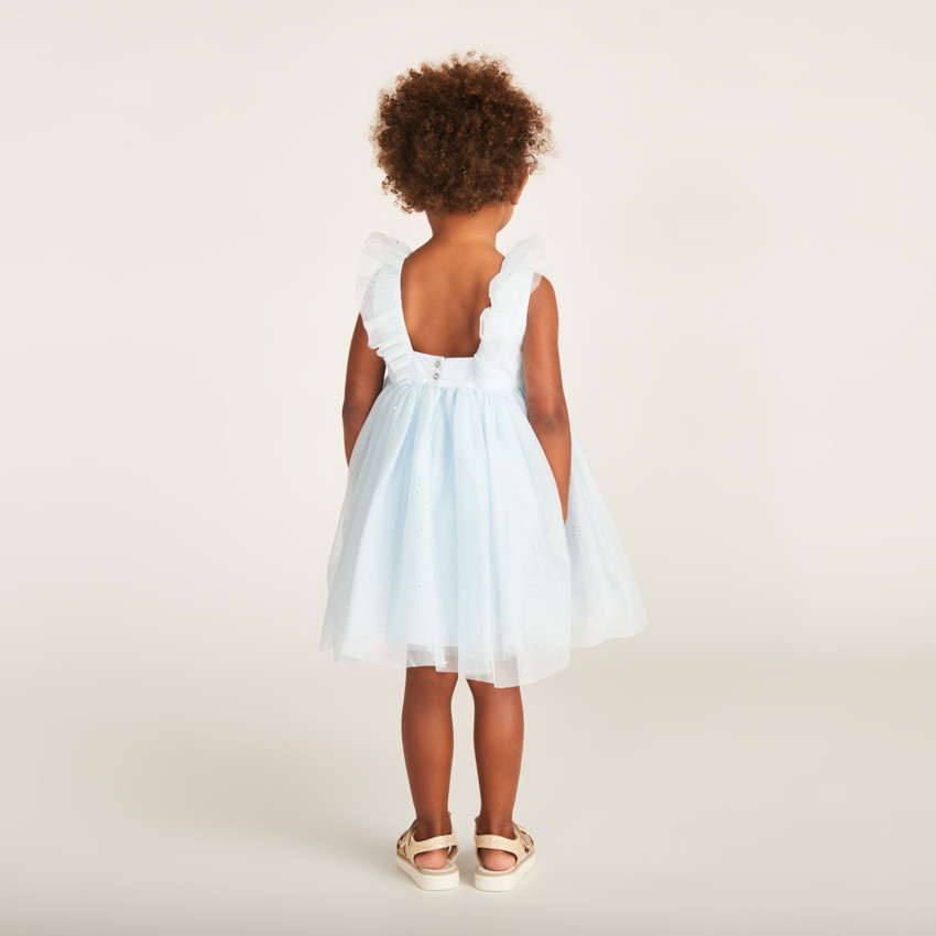 Robe en tulle pailletée manches papillon pour bébé fille 