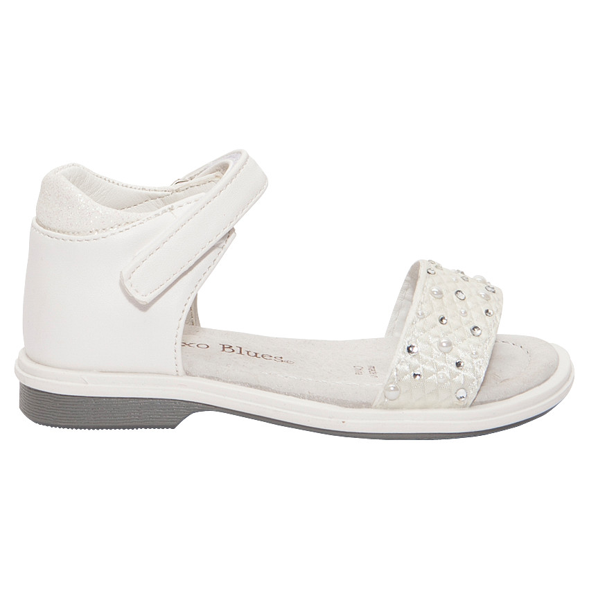 Nu-pieds blancs avec perles fantaisie 