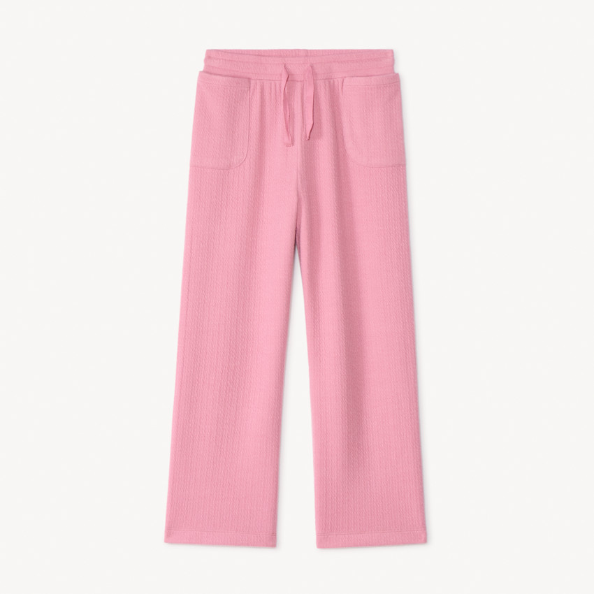 Pantalon large en jacquard uni pour fille 