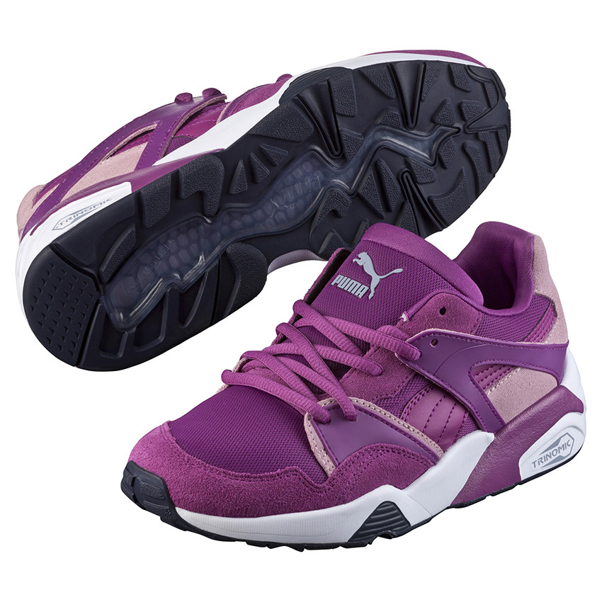 PUMA - Baskets basses coloris violet à lacets élastiqués du 28 au 35 