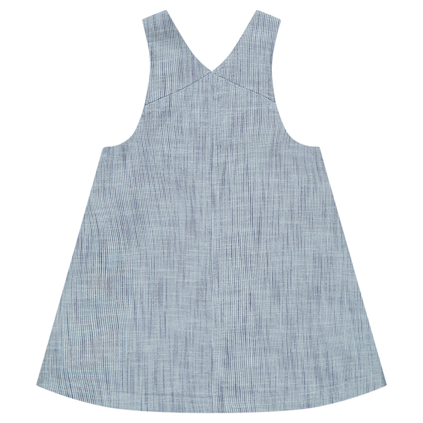 Robe salopette sans manches avec poches et cils brodés 