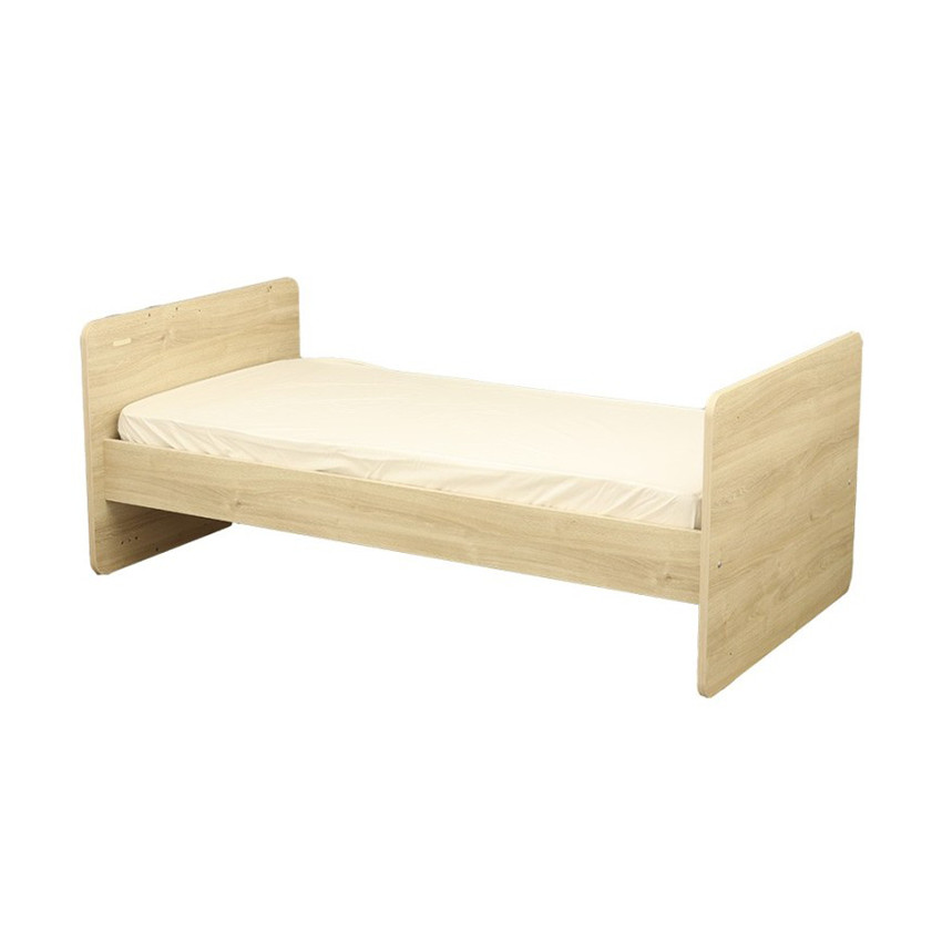 Lit combiné évolutif 70 x 140 cm + commode à langer Paloma aspect chêne sépia/blanc 