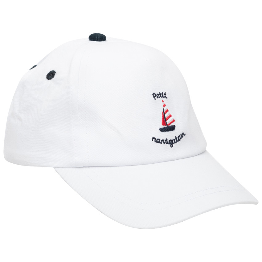 casquette unie avec motif marin pour bébé garçon - blanc