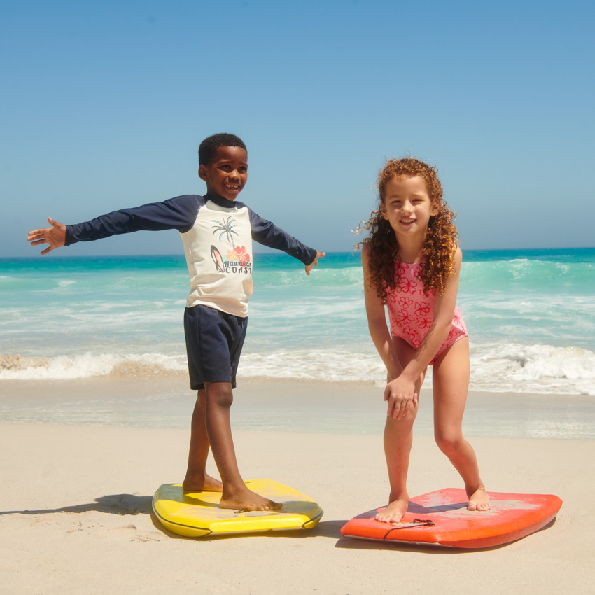 Maillot de bain 1 pièce imprimé fleurs de tiaré pour fille 