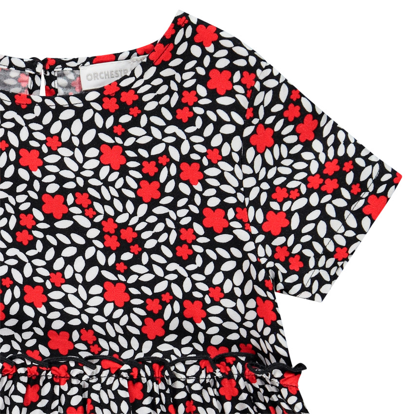 Tunique manches courtes fleurie pour enfant fille 