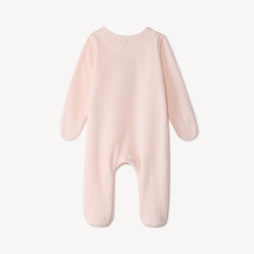 Dors-bien en velours dévoré patch lapins pour bébé fille 