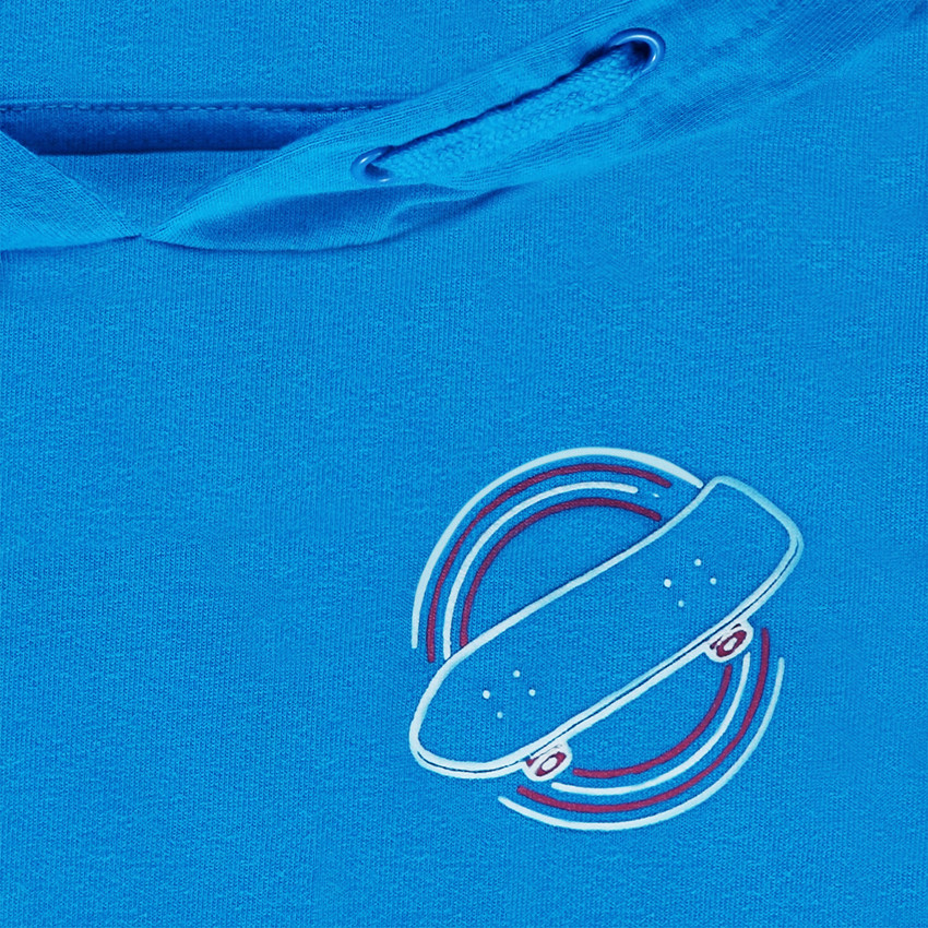 Sweat manches courtes léger à capuche print skate 